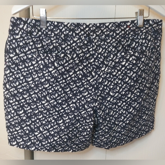 Cynthia Rowley Indigo White Printed Dress Shorts Size 14 Office Date Party Boho - Picture 8 of 9